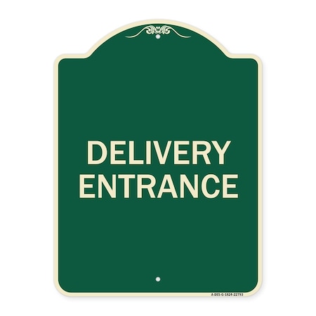 Signmission Traffic Entrance Delivery Entrance Heavy-Gauge Aluminum Architectural Sign, 24" x 18", G-1824-22793 A-DES-G-1824-22793